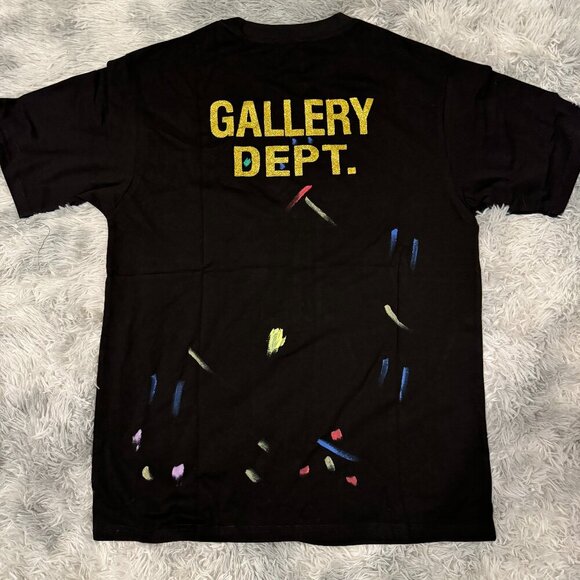 Gallery Dept x Lanvin Paint Splatter Black Tee Mens Sizes Small Medium or Large - Picture 3 of 3